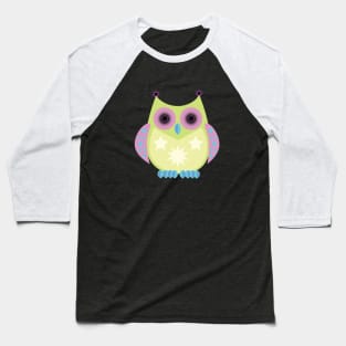 Star Owl - Green Purple Blue Baseball T-Shirt